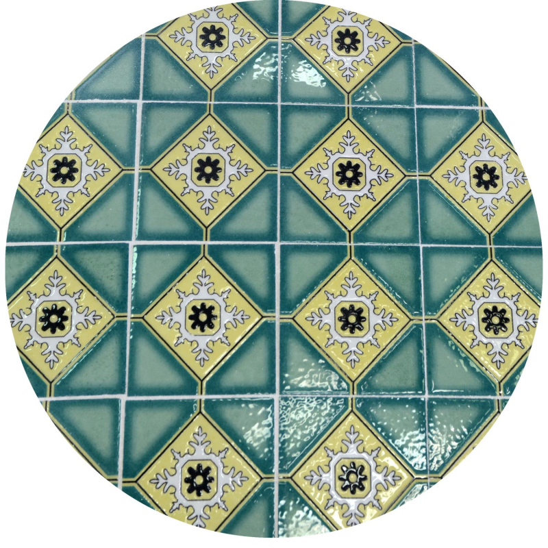 Tavolo mosaico metallo Scilla con 2 sedie tondo cm ø60h71