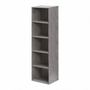 Libreria in legno 5 ripiani scaffale Cemento L 40 x H 29 x H 172 cm