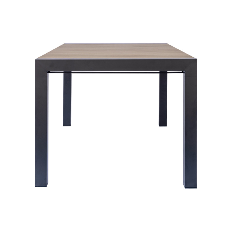 Set Tavolo Maiorca + 6 Sedie Pola Alluminio Antracite Text Nero Moia