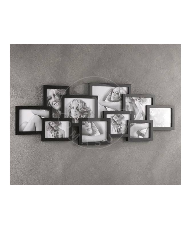 Portafoto da parete Collage per 10 foto - nero di tomasucci
