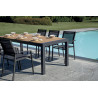 Set Tavolo Maiorca + 6 Sedie Pola Alluminio Antracite Text Nero Moia