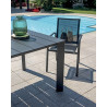 Set Tavolo Maiorca + 6 Sedie Samo Alluminio Antracite Text Nero Moia