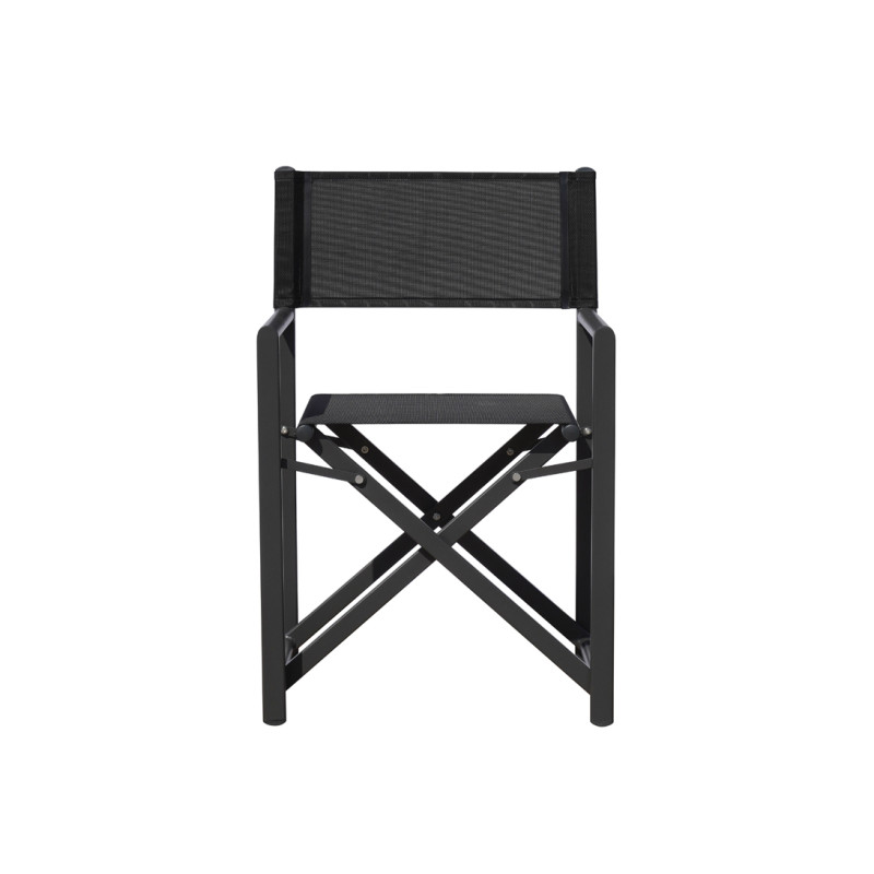 Set Tavolo Maiorca + 6 Sedie Regista Paros Alluminio Antracite/Text Nero Moia