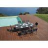 Set Tavolo San Donato + 8 Sedie Pola Alluminio Antracite Text Nero Moia