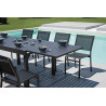 Set Tavolo San Donato + 8 Sedie Pola Alluminio Antracite Text Nero Moia