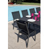 Set Tavolo San Donato + 8 Sedie Pola Alluminio Antracite Text Nero Moia