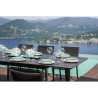 Set Tavolo San Donato + 8 Sedie Pola Alluminio Antracite Text Nero Moia