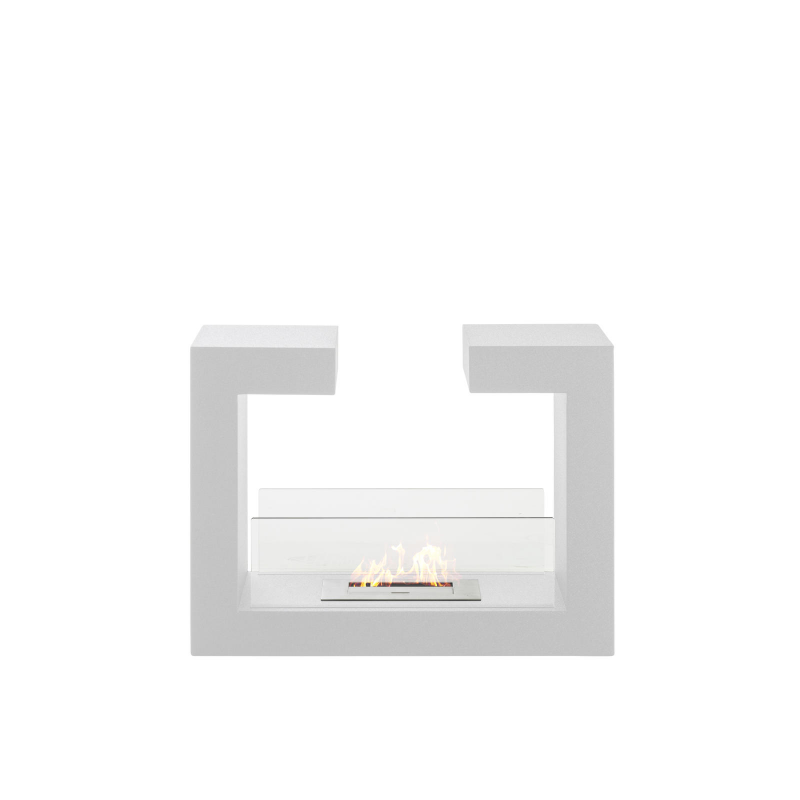 Tete a tete - Biocamino da terra (25cm X 78cm H. 58cm) – Bianco – Design twist