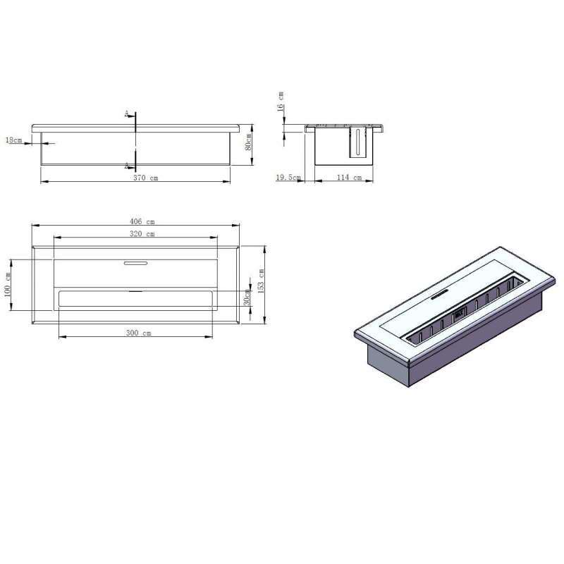 Basis - Biocamino da tavolo (15cm X 40cm H. 8cm) - Design twist