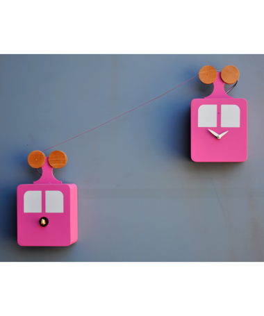 Orologio a cucù Funivia Made in Italy - rosa