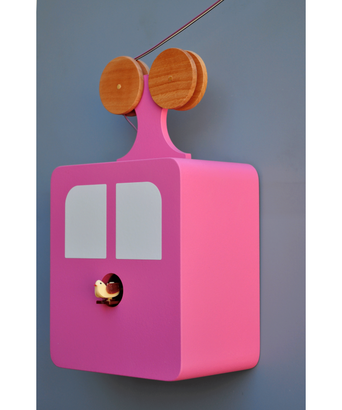 Orologio a cucù Funivia Made in Italy - rosa