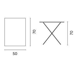 Zoom Tavolo Bistro' 50X70 In Ferro Tortora Moia