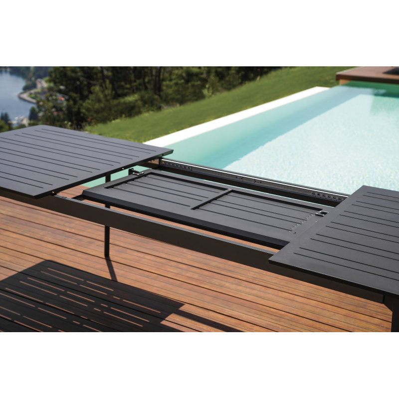 Set Tavolo Porto + 10 Sedie Amalfi MOIA in alluminio e textilene nero