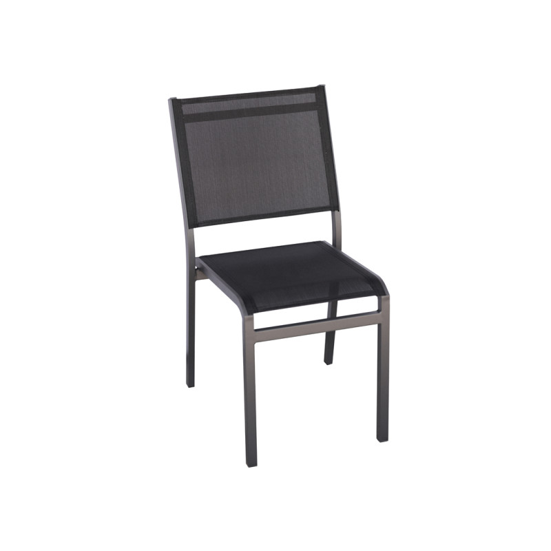 Set Tavolo Anzio + 8 Sedie Pola Alluminio Antracite Text Nero Moia