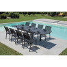 Set Tavolo Anzio + 8 Sedie Pola Alluminio Antracite Text Nero Moia