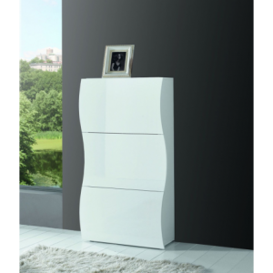 Scarpiera Onda 3 Ante a Ribalta 71x121x26,6 cm – Bianco Lucido