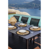 Set Tavolo Anzio + 8 Sedie Pola Alluminio Antracite Text Nero Moia