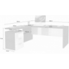Scrivania ad angolo New Selina – 180x75x60 – Bianco Lucido