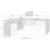 Scrivania ad angolo New Selina – 180x75x60 – Bianco Lucido