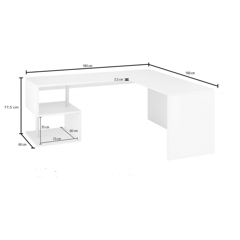 Scrivania Esse Angolare – 160x77,5x60 – Report