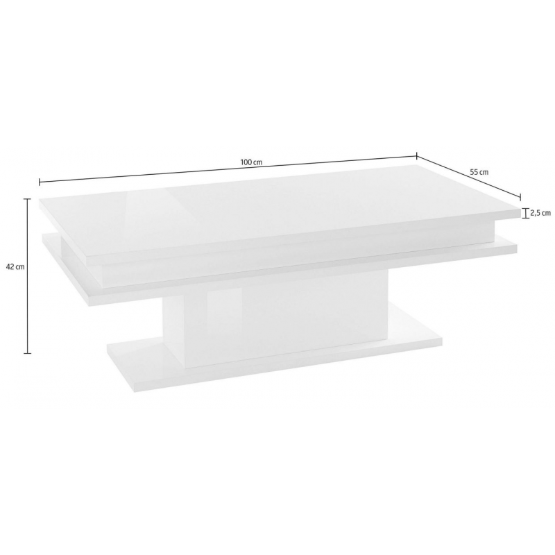 Tavolino da caffè Little Big – 100cm – Bianco Lucido