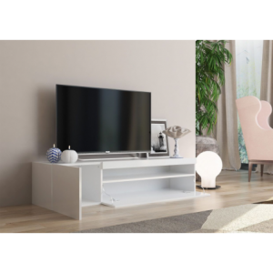 Zoom Mobile Porta TV Daiquiri – 155cm – Bianco Lucido