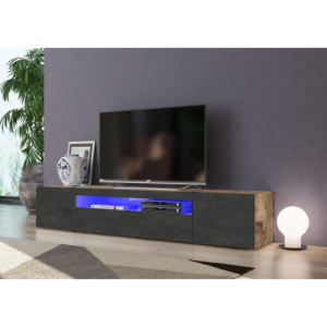 Mobile Porta TV Daiquiri – 200cm – Acero Pereira e Ardesia