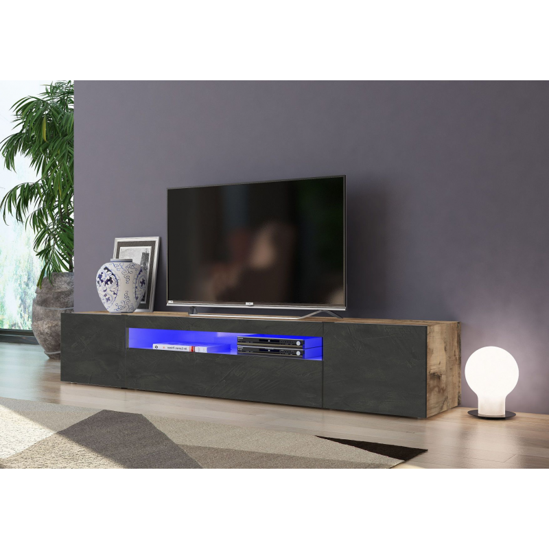 Mobile Porta TV Daiquiri – 200cm – Acero Pereira e Ardesia