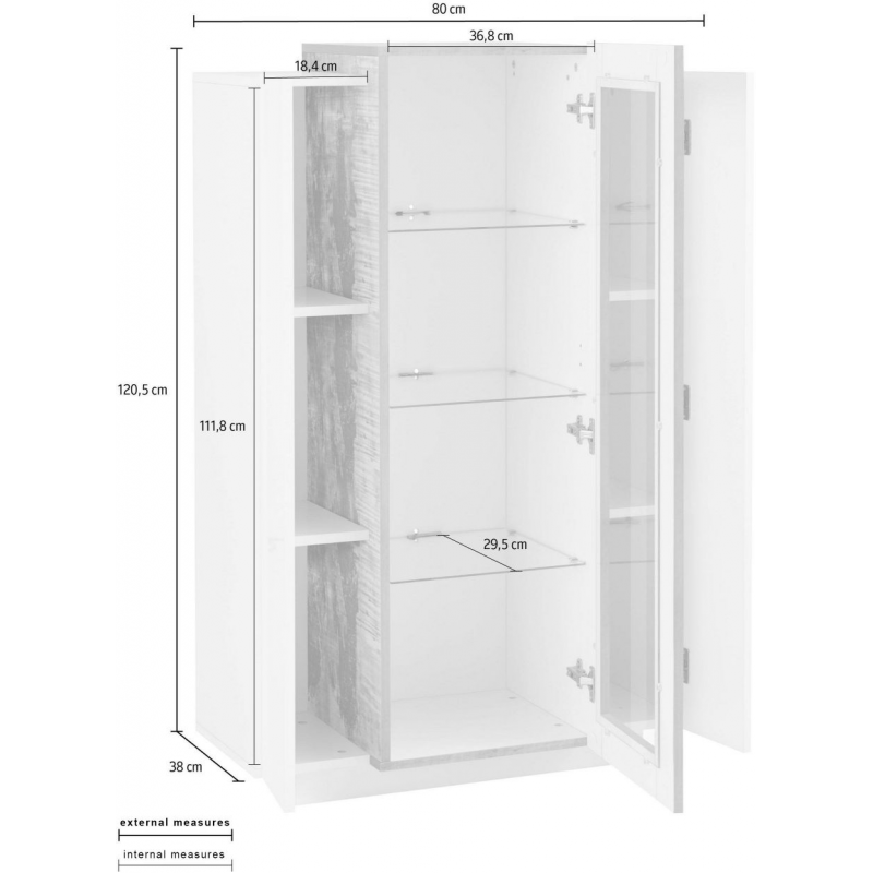Vetrina Coro – Bianco e Acero Pereira – 80x120x38