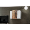 Pensile Coro – 90x65,5x38 – Bianco Lucido e Acero Pereira