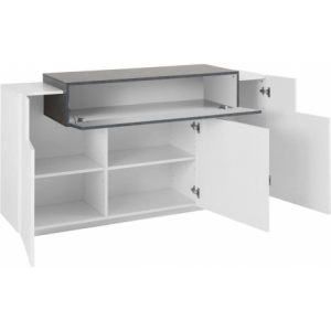 Zoom Credenza Coro Moderna 3 ante – Bianco Lucido e Report