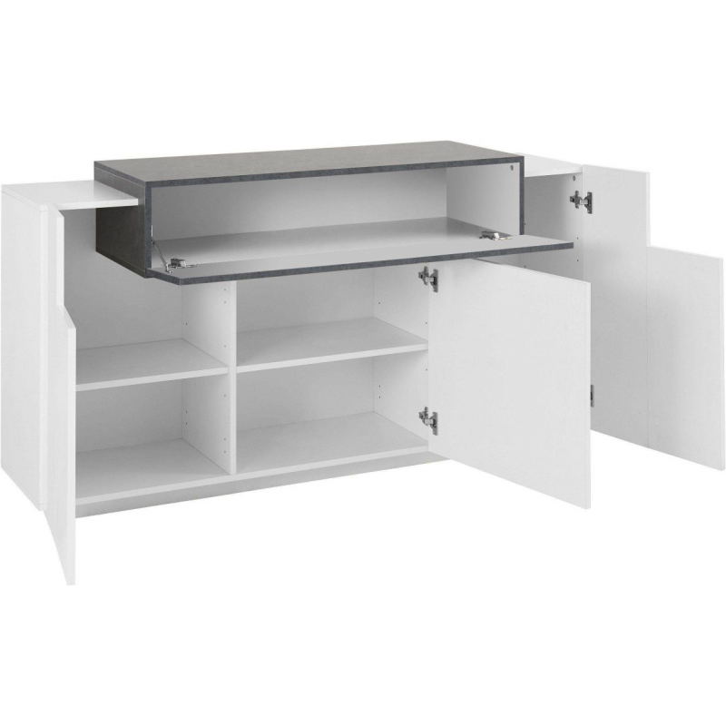 Credenza Coro Moderna 3 ante – Bianco Lucido e Report