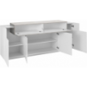 Credenza Coro Moderna 4 ante – Bianco Lucido e Cemento