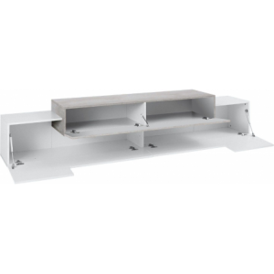 Zoom Mobile Porta TV Coro 240 – Bianco Lucido e Cemento