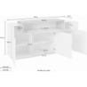 Credenza Coro Moderna 3 ante – Bianco Lucido e Cemento