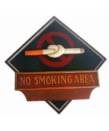 Targhetta divieto di fumo in legno per locali
