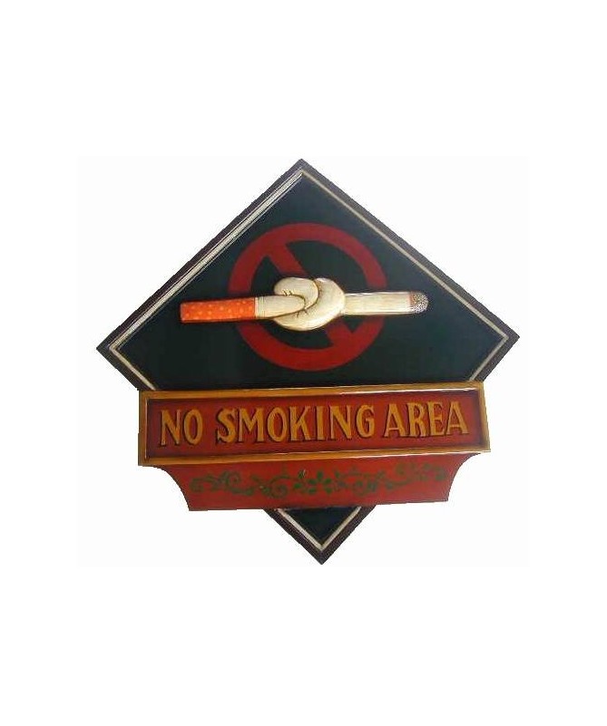 Targhetta divieto di fumo in legno per locali