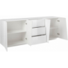 Credenza Vega 220 – 4 ante/3 cassetti – Bianco Lucido