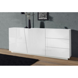 Credenza Vega 180 – 2 ante/3 cassetti – Bianco Lucido