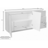 Credenza Vega 180 – 2 ante/3 cassetti – Bianco Lucido