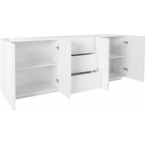 Zoom Credenza Ping 220 – 4 ante/3 cassetti – Bianco Lucido