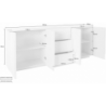 Credenza Ping 220 – 4 ante/3 cassetti – Bianco Lucido