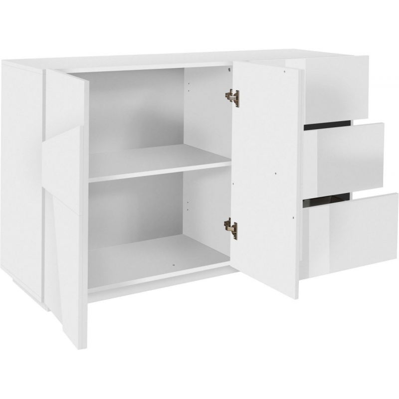 Credenza Ping 140 – 2 ante/3 cassetti – Bianco Lucido