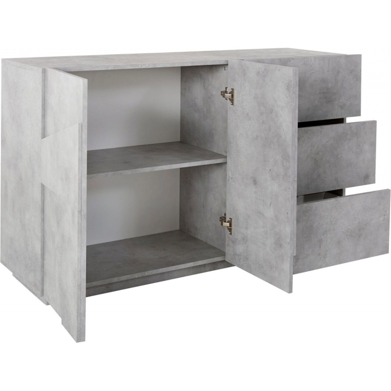 Credenza Ping 140 – 2 ante/3 cassetti – Cemento Bronx