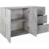 Credenza Ping 140 – 2 ante/3 cassetti – Cemento Bronx