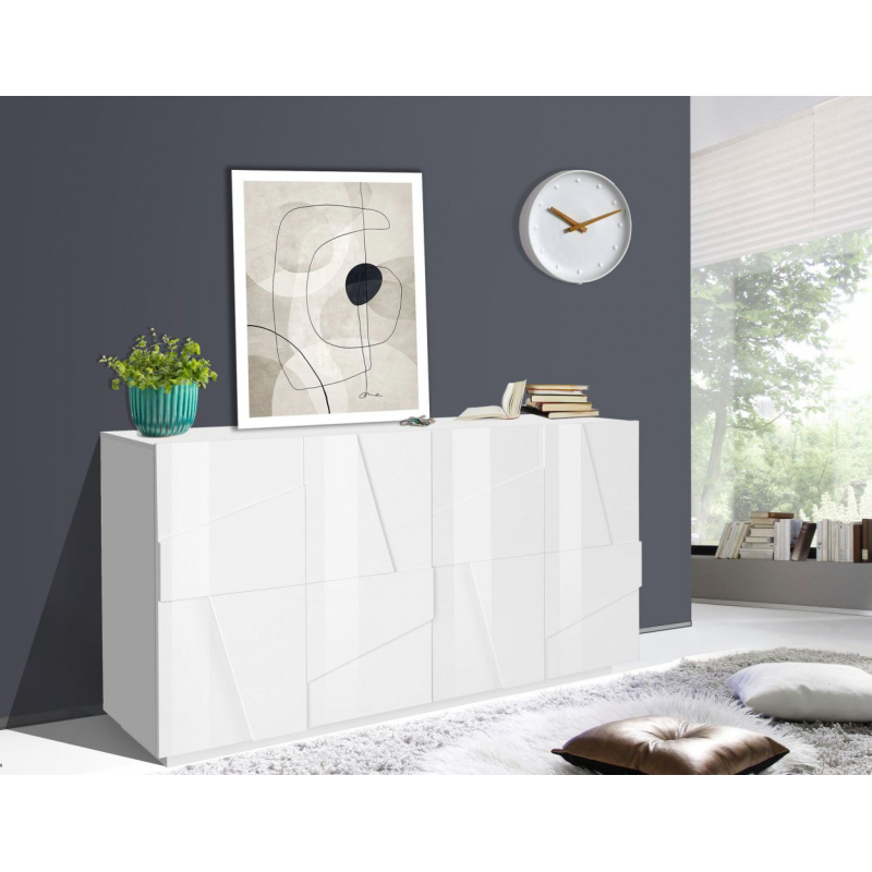 Credenza Ping 160 – 4 ante – Bianco Lucido