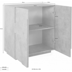Zoom Credenza Ping 80 – 2 ante – Cemento Bronx