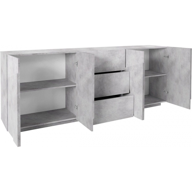 Credenza Ping 220 – 4 ante/3 cassetti – Cemento Bronx
