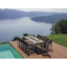Set Tavolo Nettuno + 10 Sedie Pola Alluminio Antracite Text Nero Moia