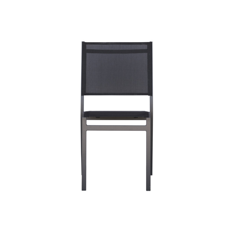 Set Tavolo Nettuno + 10 Sedie Pola Alluminio Antracite Text Nero Moia